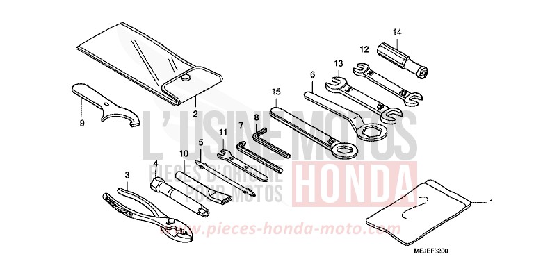 WERKZEUGE von CB1300 Super Bold'or ABS PEARL FADELESS WHITE (NH341KF) von 2007